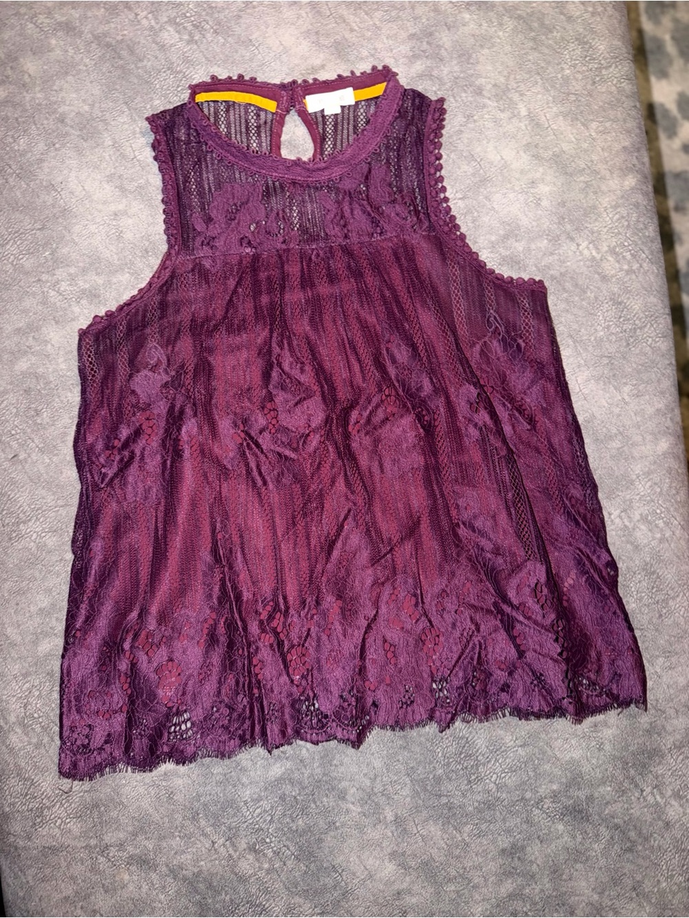 Taylor & Sage Plum Lace Sleeveless Top XL